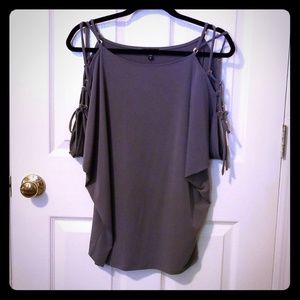 NEW. express strappy sleeve shirt.